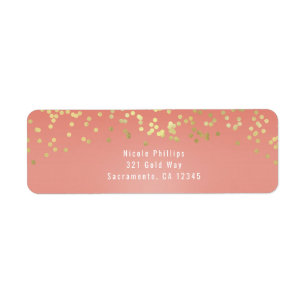 Coral Peach Dipped Chic Gold Dots Party Invitation