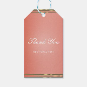 Coral Peach Dipped & Gold Chic Elegant Party Favou Gift Tags