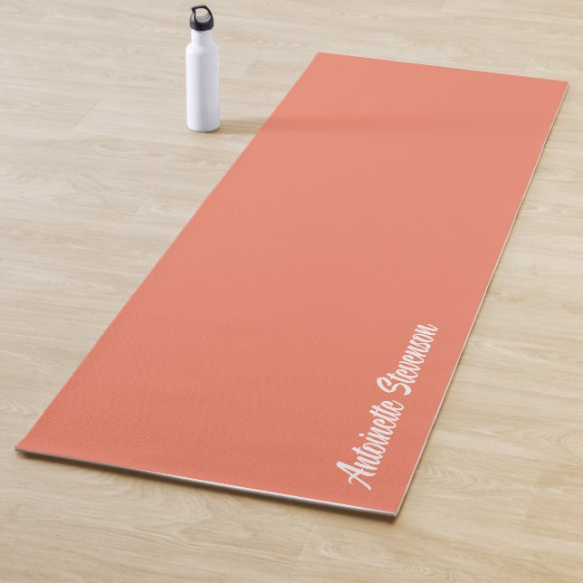 Coral Peach Elegant Signature Monogram Yoga Mat (In Situ)