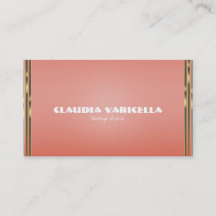 Coral Peach & Gold Dipped Chic Glamour Glam Business Card