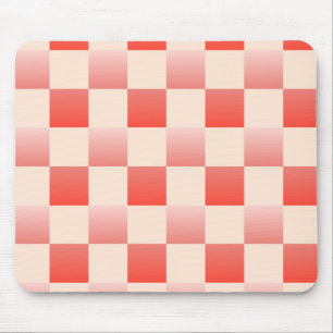 Coral Peach Gradient Chequered Mouse Mat