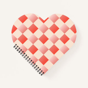 Coral Peach Gradient Chequered Notebook