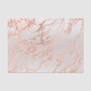 Coral Peach Rose Gold Blush Metallic Marble Gray Tissue Paper