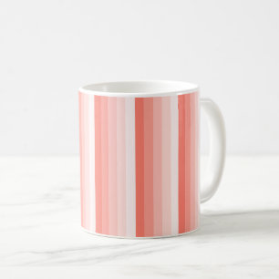 Coral peach shadow stripes coffee mug