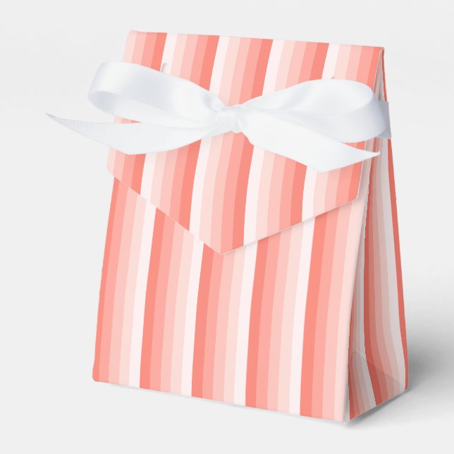 Coral peach shadow stripes favour box (Front Side)