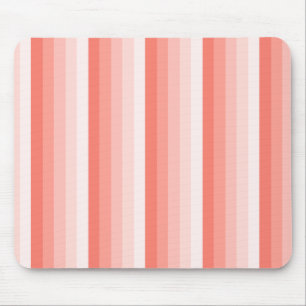 Coral peach shadow stripes mouse mat
