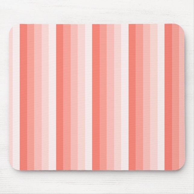 Coral peach shadow stripes mouse mat (Front)