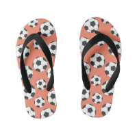 Coral Peach  Soccer Football Flip Flops