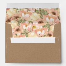 Coral Peach Watercolor Flowers