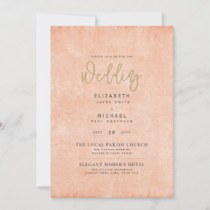 Coral Peach Wedding Instant Digital Download Invitation