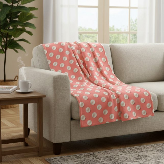 Coral & Pearls Elegant Soft Throw Blanket (Creator Uploaded)