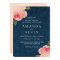 Coral Peonies and Navy Wedding Invitations