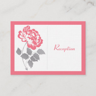 Coral Peony on Linen Enclosure Card