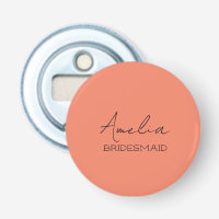 Coral Personalised Bridesmaid Bottle Opener