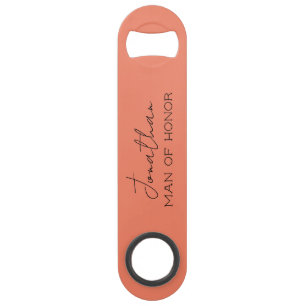 Coral Personalised Man of Honour Bottle Opener