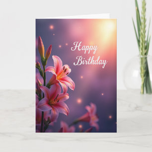 Coral Petal Birthday Card