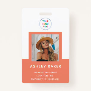 Coral Photo Company Security Logo Name And Title ID Badge