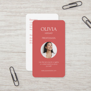 Coral Photo Social QR Code Business Card