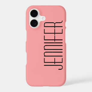 Coral Pink and Black, Jumbo Personalised Name