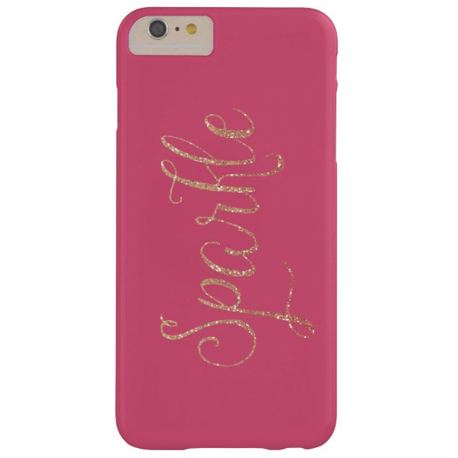Coral Pink and Gold Faux Glitter Sparkle Case-Mate iPhone Case (Back)