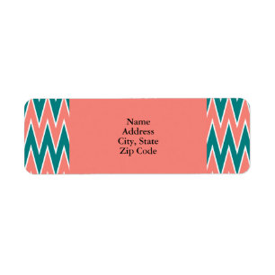 Coral Pink and Teal Zigzag Pattern
