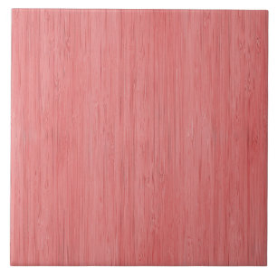 Coral Pink Bamboo Wood Grain Look Tile