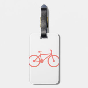 Coral Pink Bicycle Luggage Tag