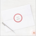 Coral Pink Bold Border Modern Wedding Classic Round Sticker<br><div class="desc">Modern wedding stickers featuring a simple yet elegant design with your names inside of a double border.  The colour palette may be changed in the design editing tool.</div>