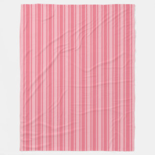Coral pink candy stripes fleece blanket