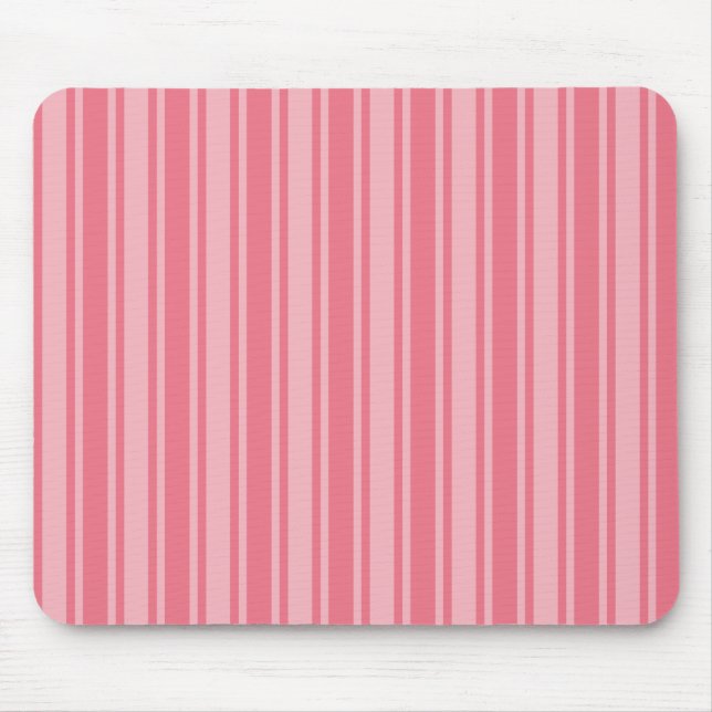 Coral pink candy stripes mouse mat (Front)