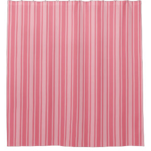 Coral pink candy stripes shower curtain