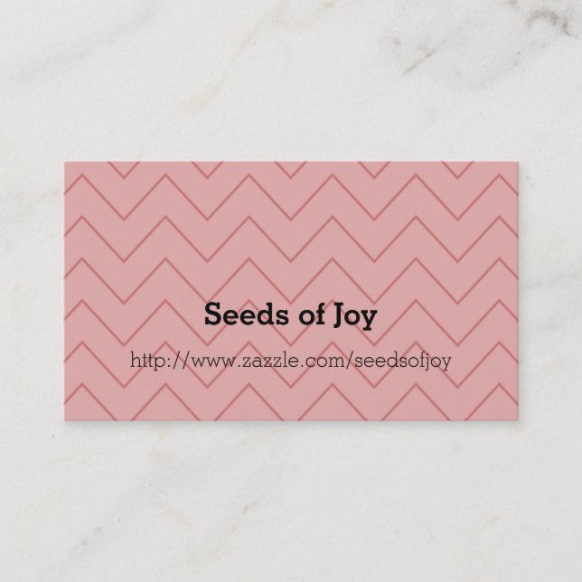 Coral Pink Chevron Business Card (Front)