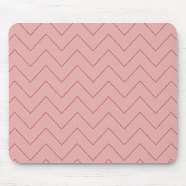Coral Pink Chevron Mouse Mat (Front)