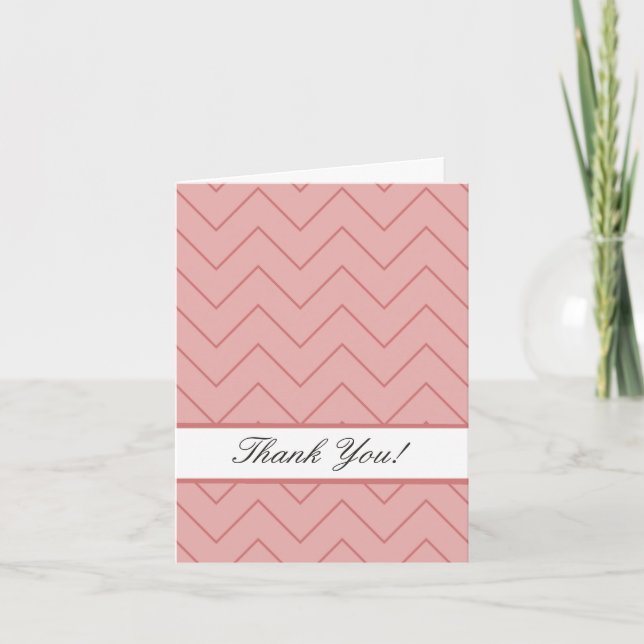 Coral Pink Chevron Thank You (Front)