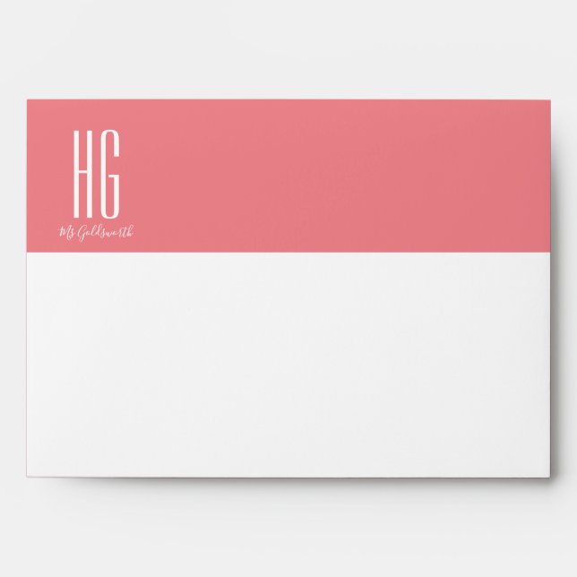 Coral Pink Custom Envelope (Front)
