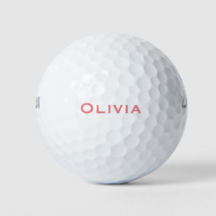 Coral Pink Customised name Golf Balls
