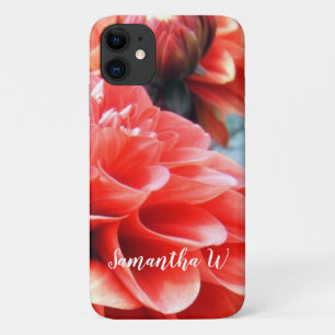 Coral Pink Dahlia Flower iPhone 11 Case