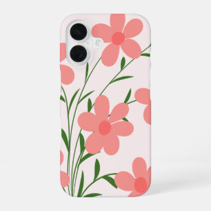 Coral Pink Daisy Floral Phone Case
