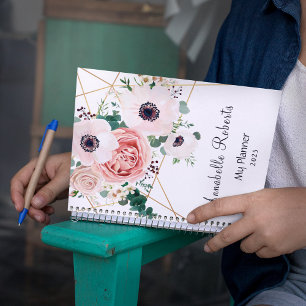 Coral Pink Flowers My Planner