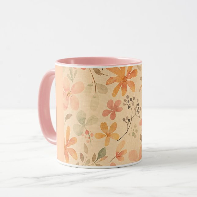 Coral pink golden mix and match mug (Front Left)