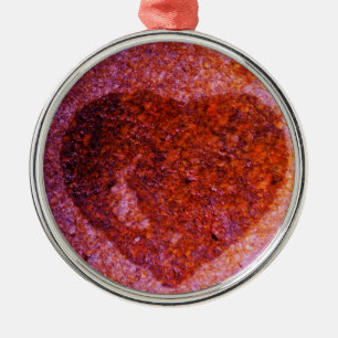 coral pink heart metal tree decoration