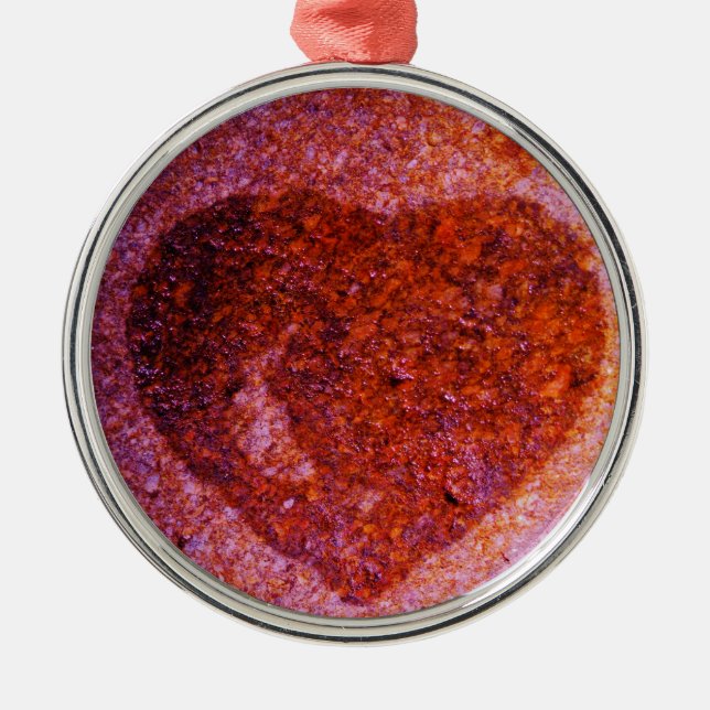 coral pink heart metal tree decoration (Front)