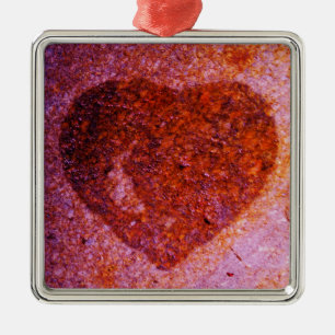 coral pink heart metal tree decoration