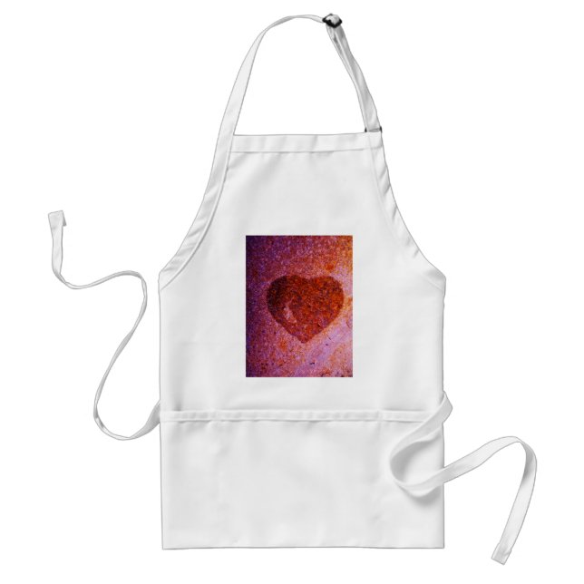 coral pink heart standard apron (Front)