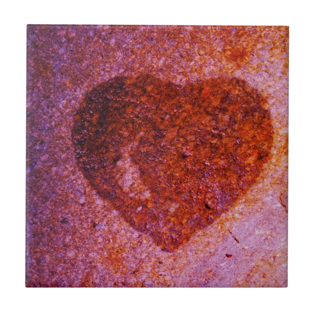 coral pink heart tile (Front)