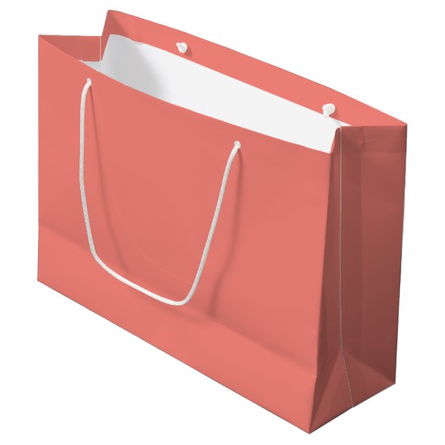 Coral - Pink Large Gift Bag (Front Angled)