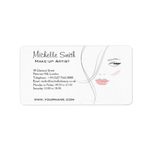 Coral pink lips make up artist  branding label