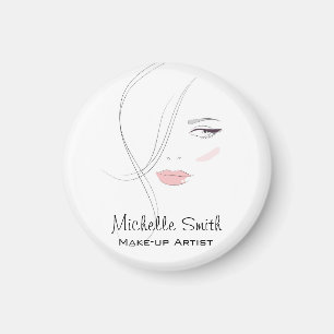 Coral pink lips make up artist branding magnet