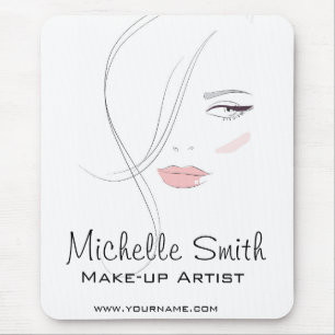 Coral pink lips make up artist branding mouse mat
