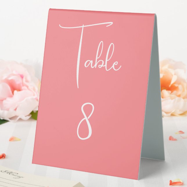 Coral Pink Modern Wedding Party Script Number  (In SItu (Wedding))